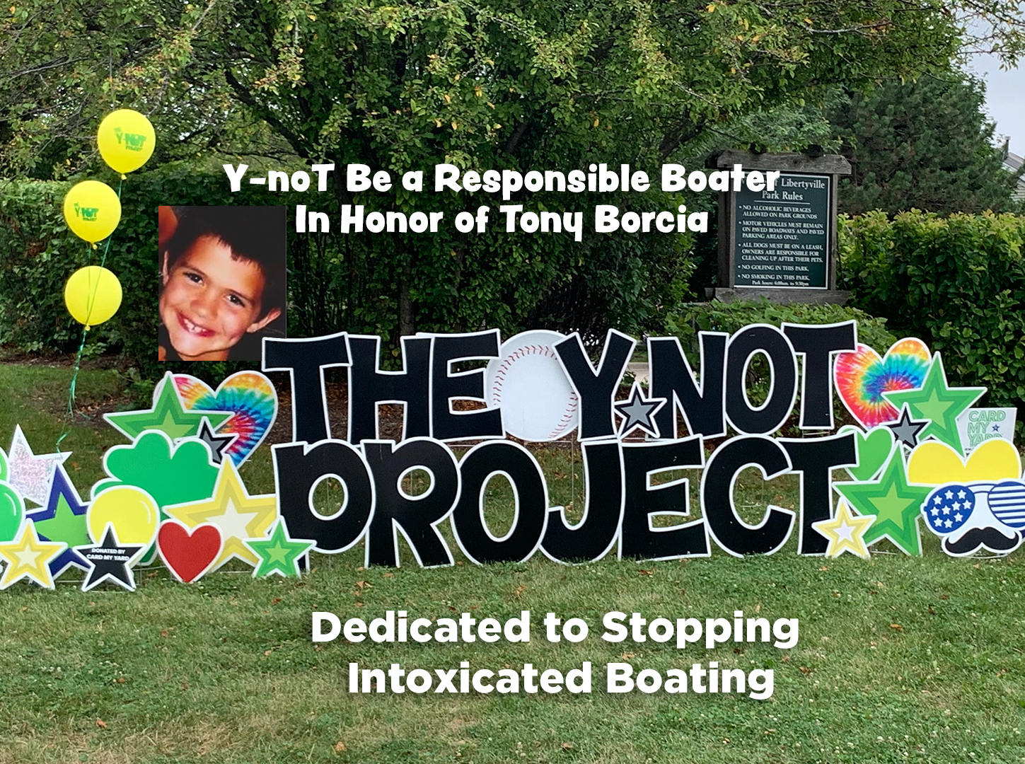 Y-Not logo in a graphic with a picture of honoree Tony Borcia.